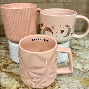 STARBUCKS bundle -  Pink 14oz - Prism, Moon Stars & Curved Design